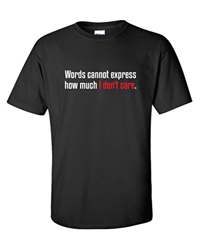 Words Cannot Express How Much I Don't Care Novelty Mens Funny Sarcastic T-Shirt
