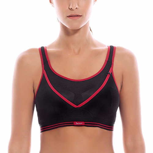 SYROKAN Women's High Impact Wireless Support Cool Racerback Gym Active Sports Bra