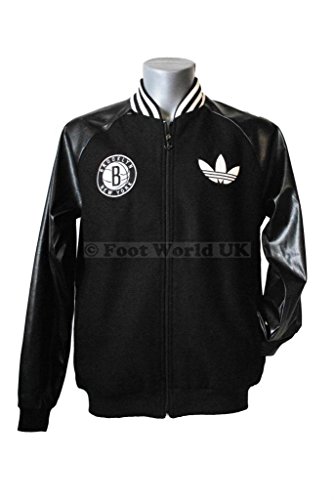 

Adidas Men's Official Brooklyn Nets Wool Letterman Jacket