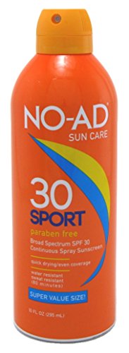 No-Ad Spf#30 Continuous Spray Sunscreen Sport 10oz Supersize