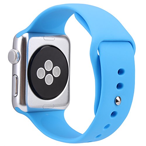 For Apple Watch Band,Goodidus Soft Silicone Fitness Replacement Sport Band for Apple Watch L Size(Blue 42MM)