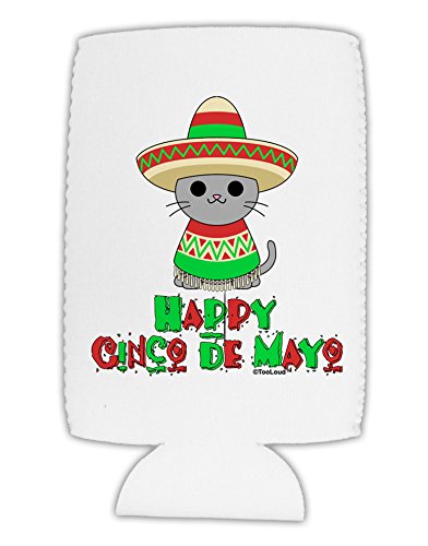 

TooLoud Happy Cinco de Mayo Cat Collapsible Neoprene Tall Can Insulator