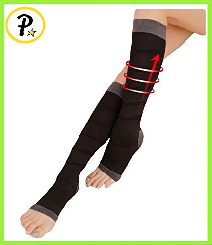 Presadee Women's 23-32 mmHg Compression Prevent Varicose Veins Boost Circulation Shin Calf Recovery Socks