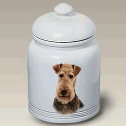 

Airedale Terrier: 10" Ceramic Treat Jar. New 2013 Design!