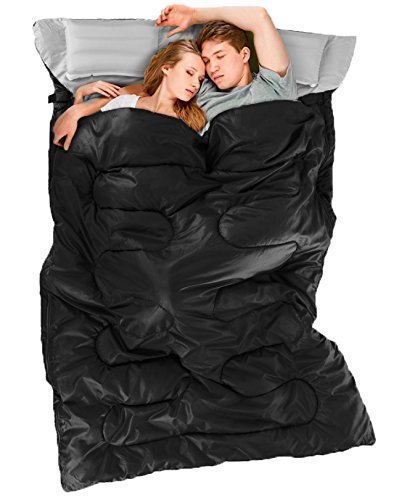 Ohuhu Double Sleeping Bag with 2 Pillows and a Carrying Bag for Camping, Backpacking, Hiking
