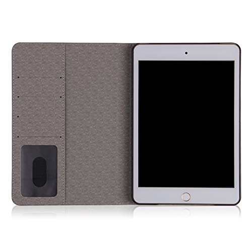 Qinda Luxury Leather Smart Flip Case cover for Apple iPad mini 4 [Sleep/Wake] (Dark Blue)