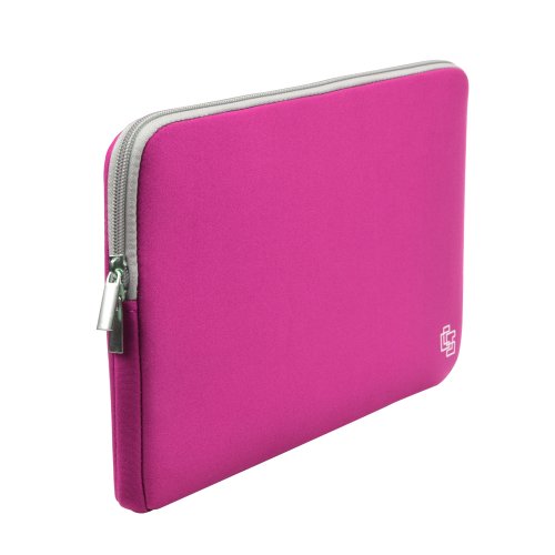 Case Star ® Neoprene Laptop Notebook Ultrabook Sleeve Case for Macbook Pro Air 11 /11.6-Inch and Other Brand 11 /11.6-Inch Laptop- HP Dell Inspiron 2 in 1 Toshiba ASUS Sony Lenovo Samsung (11 Inches-Hot Pink with Gray Zipper)