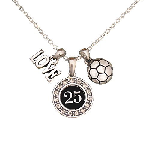 Custom Player Jersey ID Soccer Necklace (Available in 25 numbers)