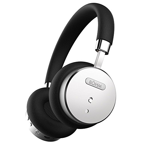 BÖHM Bluetooth Wireless Noise Cancelling Headphones with Inline Microphone - Black / Silver