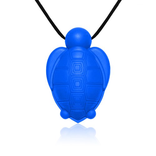Siliconies Turtle Pendant - Silicone Necklace (Teething/Nursing/Sensory)(Blue)