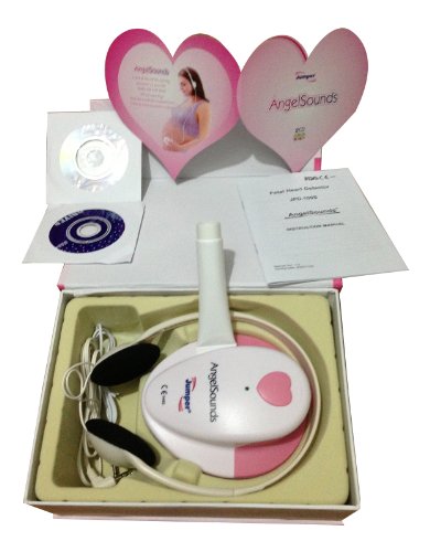 Angel Sounds - Dispositivo de ultrasonido para los latidos del bebé (incluye CD, cable, batería y hoja para notas)