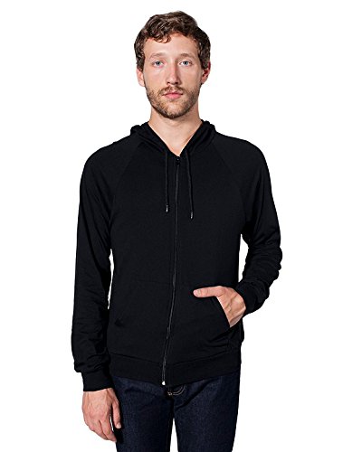 American Apparel Men Fine Jersey Zip Hoodie