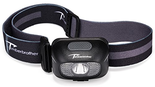 Timberbrother 210 Lumens CREE LED Headlamp Flashlight – Waterproof, Lightweight, Adjustable Head Strap – Without Batteries