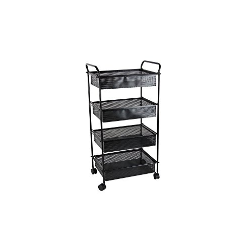 Algopix Similar Product 9 - Benzara Exemplary 4 Shelves Cart Black