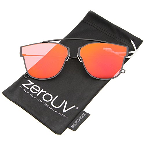 zeroUV - Modern Flash Mirror Lens Ultra Thin Open Metal Minimal Pantos Aviator Sunglasses 59mm