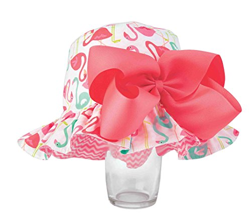 Mud Pie Flamingo Reversible Sun Hat With Hair Bow