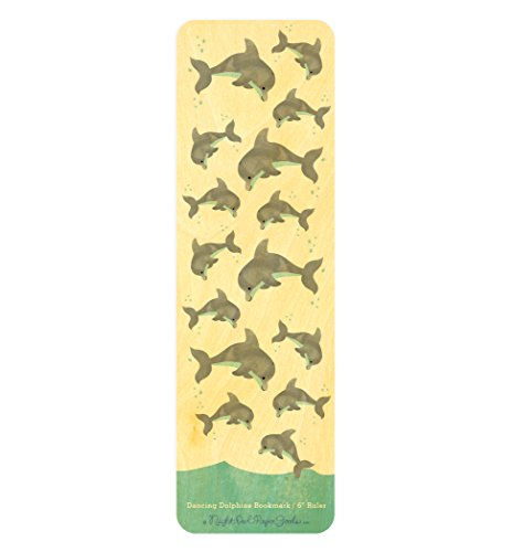 Algopix Similar Product 17 - Dancing Dolphins Wood BookmarkRuler by