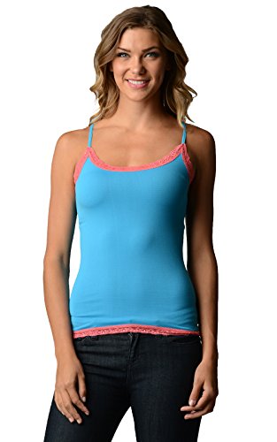 STANZINO WOMEN'S Basic Stretch One Size Spaghetti Strap Plain LONG Tank Top Cam