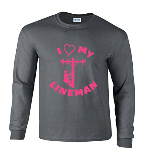 I Love Heart My Lineman Electrical Line Worker PLT Long Sleeve T-Shirt