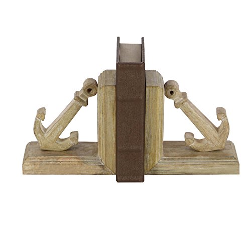 Algopix Similar Product 13 - Benzara Striking Wooden Nautical Bookend