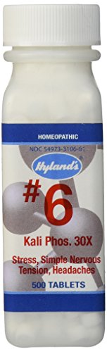 Hyland's Cell Salts #6 Kali Phosphoricum 30X Tablets, Natural Relief of Stress, Simple Nervous Tension, Headaches, 500 Count