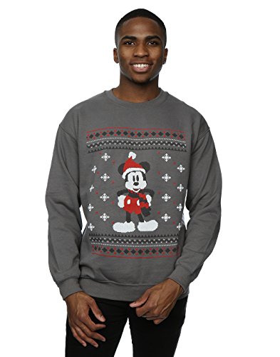 Disney Men's Mickey Mouse Scarf Christmas Sweatshirt