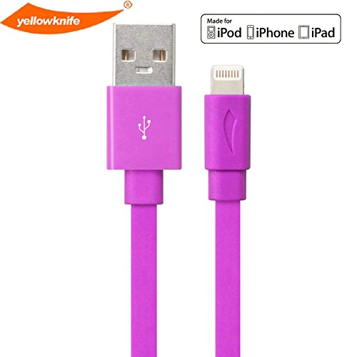 yellowknife [Apple MFI Certified] Lightning to USB Cable Sync Charger Data Cable Cord Data 3.3ft / 1m Lightning to USB Sync Charger Data Cable Cord Data for iPhone 5 5S 5C,iPad (Air/4th generation),iPad mini,iPod (7th generation),iPod touch (5th generation)&iPod nano(7th generation) (Light Rose Red)