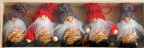 Straw Santas w/Knit Clothing - 5 pk