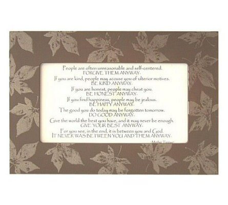 Be Kind Anyway - Mother Teresa Quote in Painted Frame