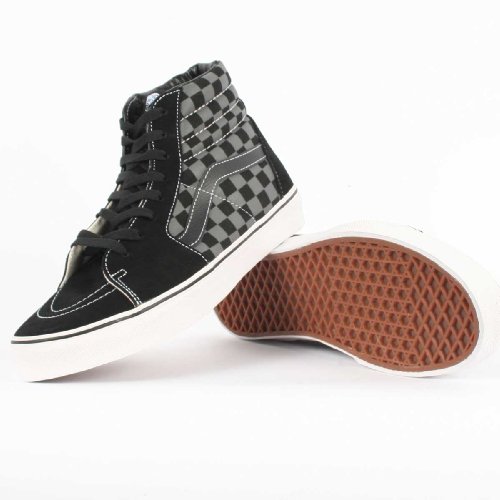 Vans Sk8 Hi Men's Checkered Board Pewter Hi Top Skateboard Shoes