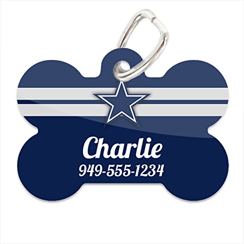 NFL Dallas Cowboys Custom Pet ID Tag with Personalized Name & Phone Number for Dogs & Cats