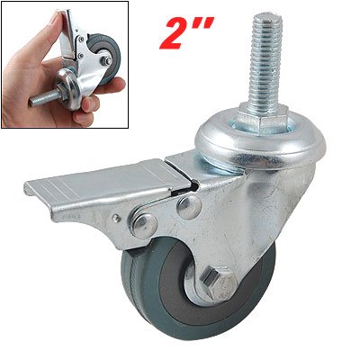 

Uxcell a11102700ux0090 2-Inch Wheel Trolley Stem Industrial Swivel Caster Brake, Gray