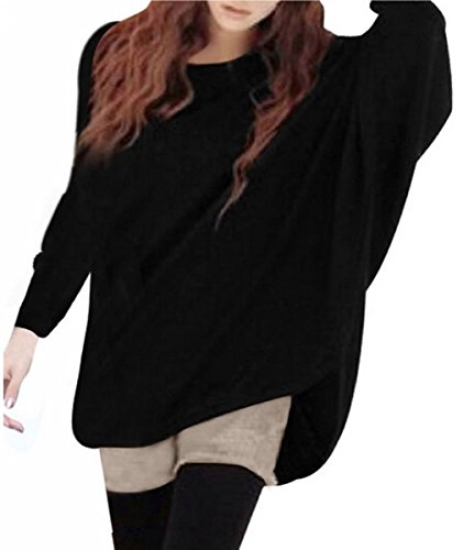 Uget Women's Sweater Batwing Long Sleeve Crewneck Tunic Knit Shirt Tops