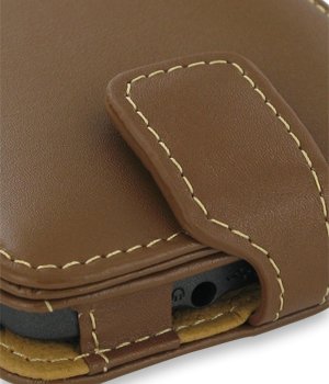 

PDair Leather Case for HTC HD2 Leo T8585 - Flip Type (Brown)