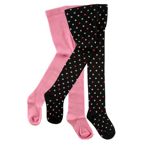 Luvable Friends 2-Pack Tights, Black Dot