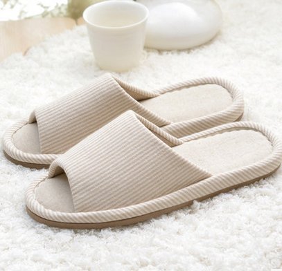 

HSE soft bottom shoes home care home flooring silent autumn and winter indoor slippers ,hausschuhe damen,Gre 35-38 Frauen tragen knnen,Beige gestreift