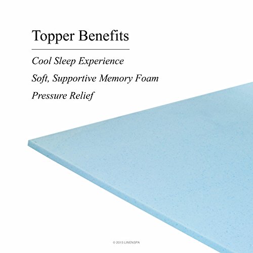 

LINENSPA 1 Inch Gel Infused Memory Foam Mattress Topper