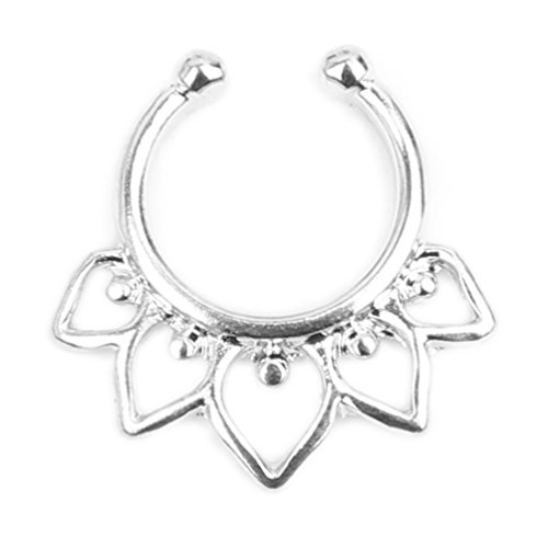 BodyJ4You Tribal Hearts Non-Pierced Clip On Septum Ring