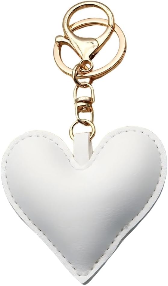 Portachiavi in ​​pelle con ciondolo a forma di cuore per borsa da donna, accessorio portachiavi carino_voghion.com