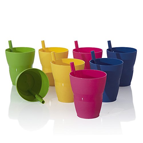 Kids Unbreakable Plastic 10oz Sip-a-Cup - set of 8