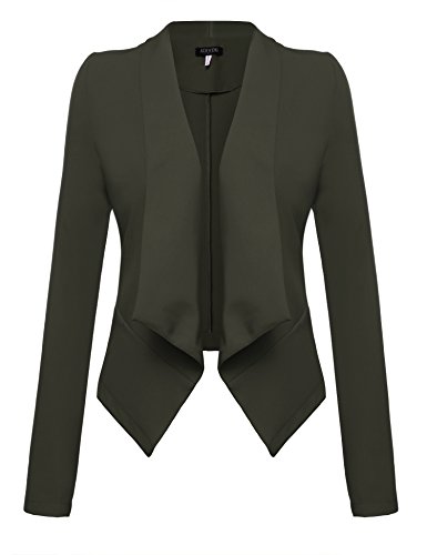 ACEVOG Women's Basic Lightweight Thin Long Sleeve Open-Front Blazer Coat