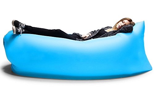 WalvoSports Fast Inflatable Outdoor Air Lounger with Storage Bag for Beach, Camping and More