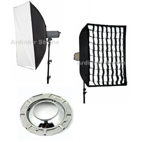 Ardinbir Studio 35x35 90cm x 90cm Softbox Diffuser with Eggcrate Grid for AlienBees, Balcar and White Lightning Flash Monolights