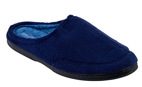 J. Fiallo Mens New Terry, Plush and Relaxing Slip-on Clog Slippers In 3 Cool Two Tone Colors