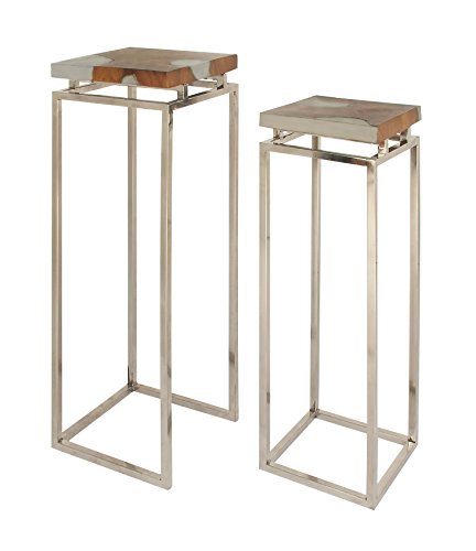 Algopix Similar Product 17 - Benzara Duplex Resin Pedestal Set of 2