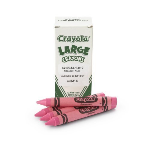 Crayola Bulk Crayons Large Size, Carnation Pink (2-Pack of 12)