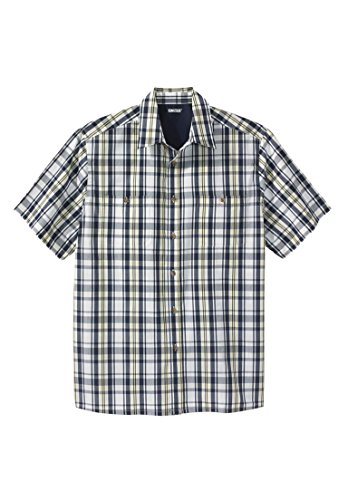 Kingsize Men's Big & Tall Easy-Care Short Sleeve Plaid Sport Shirt