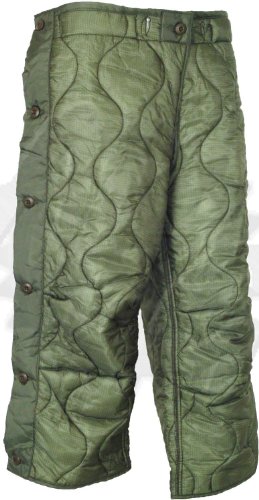 Military Field Pant Liner for Cold Weather Trousers - Quilted - Olive Drab Green - Genuine Army Issue