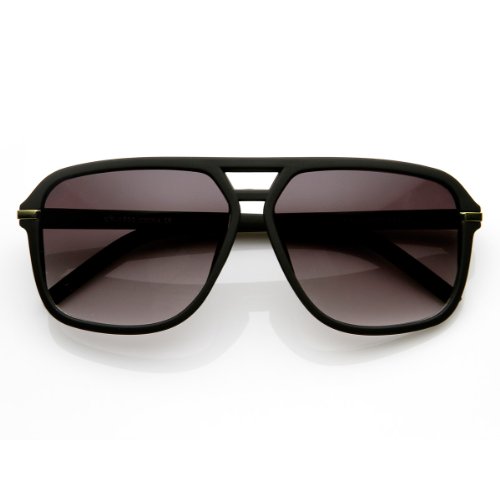zeroUV - Square Flat Top Rubber Finish Matte Aviator Sunglasses