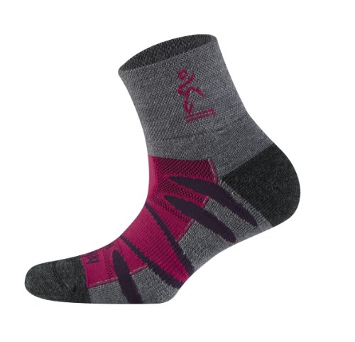 Balega Outdoor Moh-rino V-Tech Enduro 1/4 Crew Sock Coal/Fuschia LG